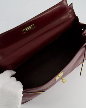 *FIRE PRICE* Hermès Vintage Kelly 32 Bag in Rouge H Box Leather with Gold Hardware