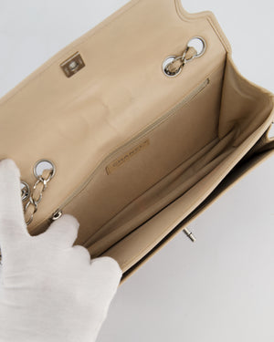 Chanel Chocolate Bar Flap Shoulder Bag in Navy Patent Leather with Silver Hardware