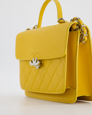 *FIRE PRICE* Chanel Yellow CC Box Bag in Caviar Leather with Silver Hardware