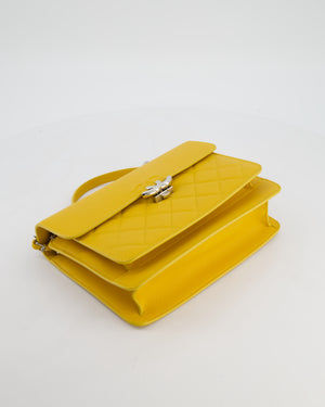 *FIRE PRICE* Chanel Yellow CC Box Bag in Caviar Leather with Silver Hardware