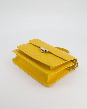 *FIRE PRICE* Chanel Yellow CC Box Bag in Caviar Leather with Silver Hardware