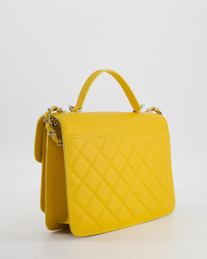 *FIRE PRICE* Chanel Yellow CC Box Bag in Caviar Leather with Silver Hardware