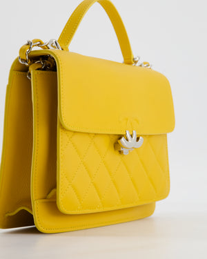 *FIRE PRICE* Chanel Yellow CC Box Bag in Caviar Leather with Silver Hardware