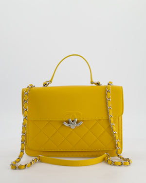 *FIRE PRICE* Chanel Yellow CC Box Bag in Caviar Leather with Silver Hardware