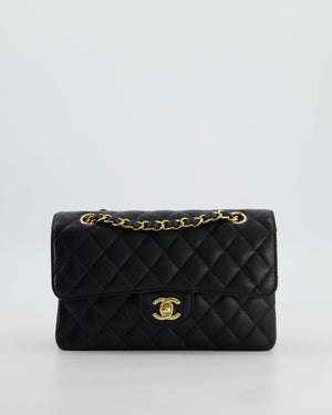Chanel Black Small Classic Double Flap Bag in Caviar Leather with Gold Hardware