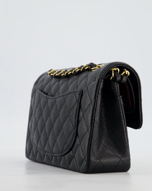 Chanel Black Small Classic Double Flap Bag in Caviar Leather with Gold Hardware
