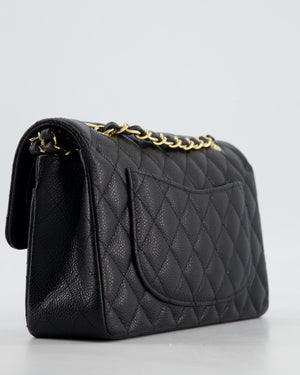 Chanel Black Small Classic Double Flap Bag in Caviar Leather with Gold Hardware