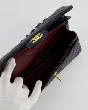 Chanel Black Small Classic Double Flap Bag in Caviar Leather with Gold Hardware