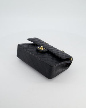 Chanel Black Small Classic Double Flap Bag in Caviar Leather with Gold Hardware