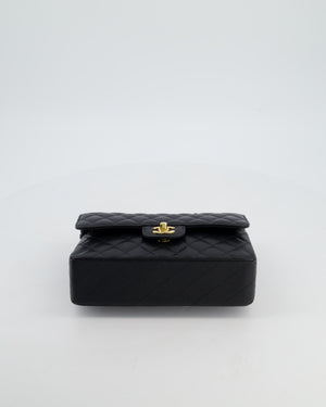 Chanel Black Small Classic Double Flap Bag in Caviar Leather with Gold Hardware
