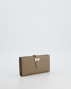 Hermès Bearn Wallet in Etoupe Chèvre Mysore Leather with Palladium Hardware