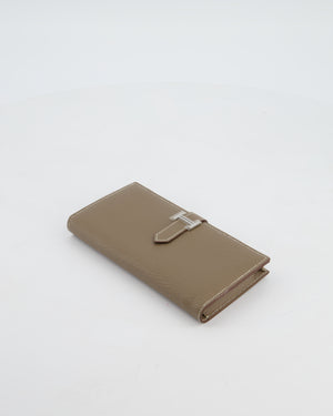 Hermès Bearn Wallet in Etoupe Chèvre Mysore Leather with Palladium Hardware
