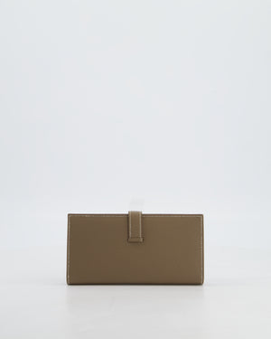 Hermès Bearn Wallet in Etoupe Chèvre Mysore Leather with Palladium Hardware