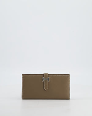 Hermès Bearn Wallet in Etoupe Chèvre Mysore Leather with Palladium Hardware