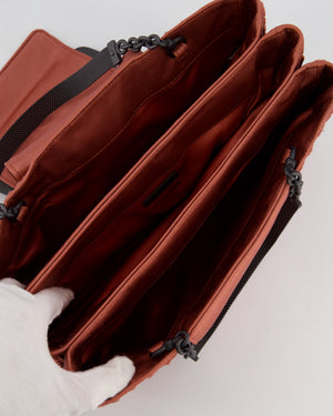 Bottega Veneta Pink Intrecciato Canvas Buckle Flap Bag with Black Hardware