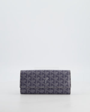 Goyard Grey Varenne Long Wallet in Grey Goyardine Canvas
