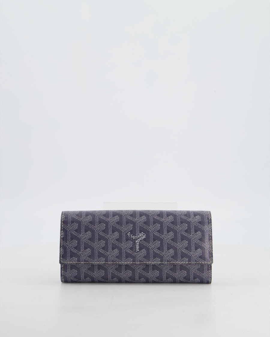 Goyard Grey Varenne Long Wallet in Grey Goyardine Canvas