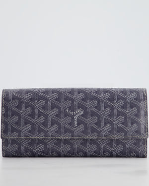 Goyard Grey Varenne Long Wallet in Grey Goyardine Canvas