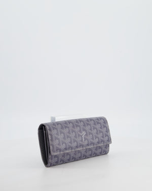 Goyard Grey Varenne Long Wallet in Grey Goyardine Canvas