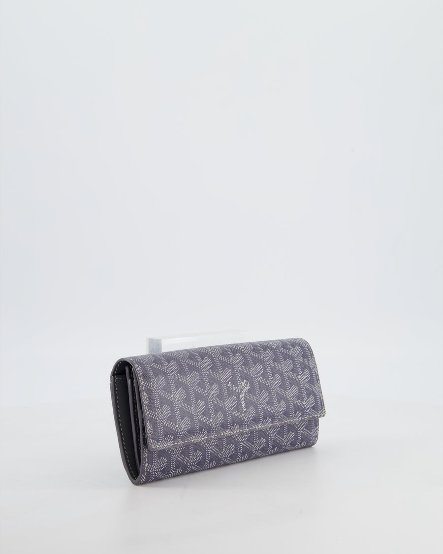 Goyard Grey Varenne Long Wallet in Grey Goyardine Canvas