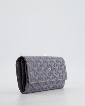 Goyard Grey Varenne Long Wallet in Grey Goyardine Canvas