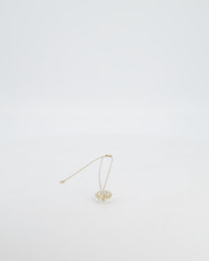 Chanel 16/P Gold CC Coco Heart Resin Pendant Chain Necklace with Pearl Details