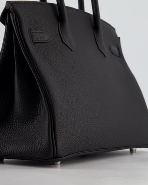 Hermès Birkin 30 Retourne Bag in Noir Togo Leather with Palladium Hardware