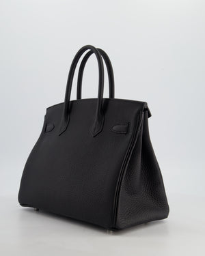 Hermès Birkin 30 Retourne Bag in Noir Togo Leather with Palladium Hardware