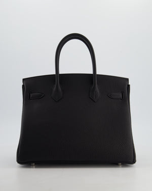 Hermès Birkin 30 Retourne Bag in Noir Togo Leather with Palladium Hardware