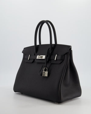 Hermès Birkin 30 Retourne Bag in Noir Togo Leather with Palladium Hardware