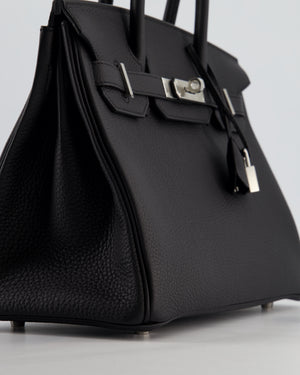 Hermès Birkin 30 Retourne Bag in Noir Togo Leather with Palladium Hardware