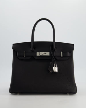 Hermès Birkin 30 Retourne Bag in Noir Togo Leather with Palladium Hardware
