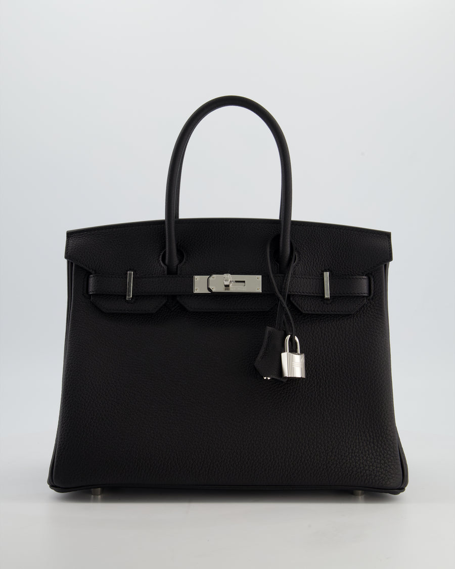 Hermès Birkin 30 Retourne Bag in Noir Togo Leather with Palladium Hardware