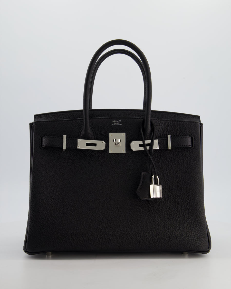Hermès Birkin 30 Retourne Bag in Noir Togo Leather with Palladium Hardware