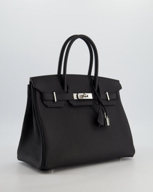 Hermès Birkin 30 Retourne Bag in Noir Togo Leather with Palladium Hardware