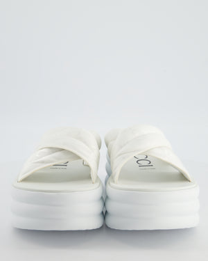 Gucci White Platform GG Sandal Size EU 41
