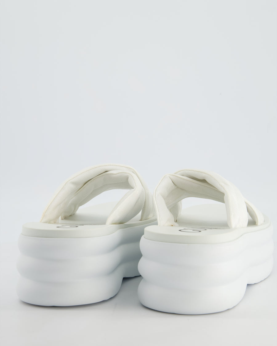 Gucci White Platform GG Sandal Size EU 41
