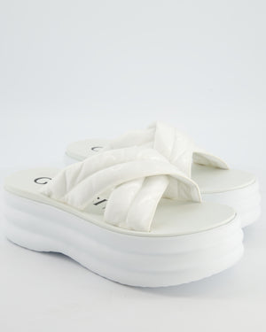 Gucci White Platform GG Sandal Size EU 41