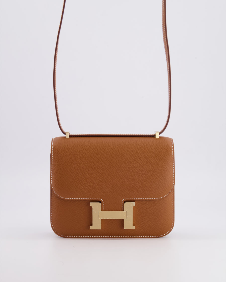 *RARE* Hermès Constance III 18 Miroir Bag in Gold Epsom Leather with Brushed Permabrass Hardware