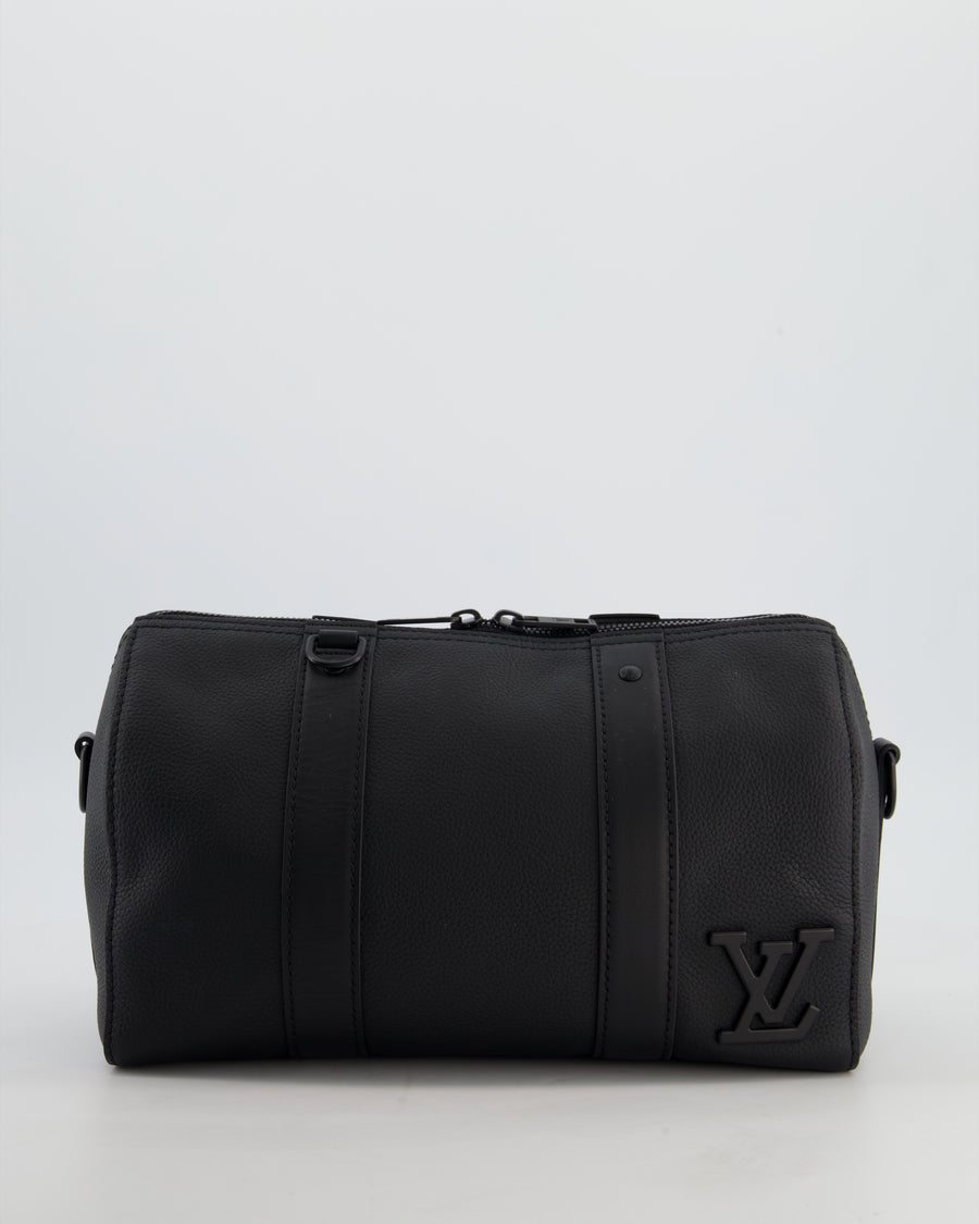 *FIRE PRICE* Louis Vuitton Aerogram City Keepall Shoulder Bag in Black Grained Leather