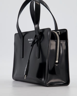 *FIRE PRICE* Prada Black Re-Edition 1995 Mini Top Handle Tote Bag in Brushed Calfskin Leather with Palladium Hardware RRP £2,900