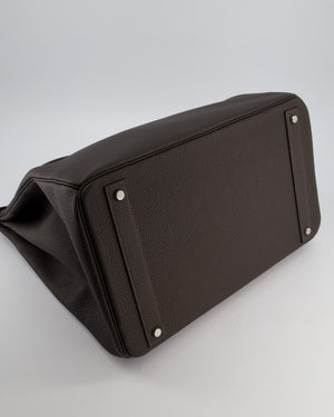 *HOT* Hermès Haut à Courroies HAC 40 Bag in Bai Brun Togo Leather with Palladium Hardware