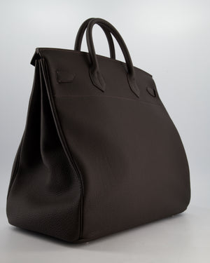 *HOT* Hermès Haut à Courroies HAC 40 Bag in Bai Brun Togo Leather with Palladium Hardware