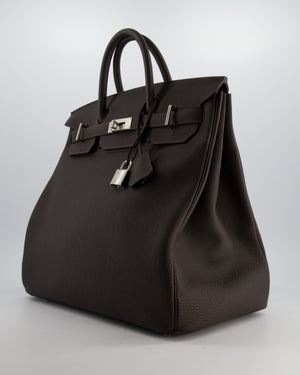 *HOT* Hermès Haut à Courroies HAC 40 Bag in Bai Brun Togo Leather with Palladium Hardware