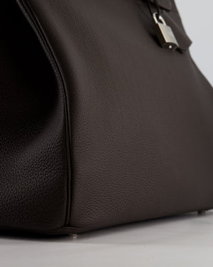 *HOT* Hermès Haut à Courroies HAC 40 Bag in Bai Brun Togo Leather with Palladium Hardware