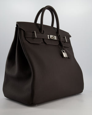 *HOT* Hermès Haut à Courroies HAC 40 Bag in Bai Brun Togo Leather with Palladium Hardware