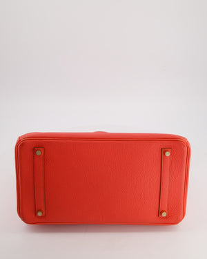 Hermès Birkin 35 Retourne Bag in Rose Jaipur Clemence Leather with Gold Hardware