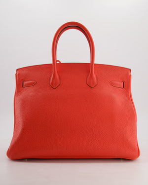 Hermès Birkin 35 Retourne Bag in Rose Jaipur Clemence Leather with Gold Hardware