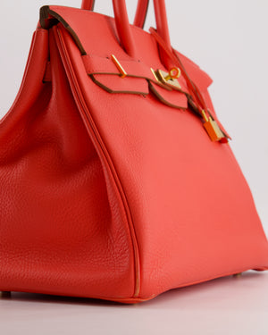 Hermès Birkin 35 Retourne Bag in Rose Jaipur Clemence Leather with Gold Hardware