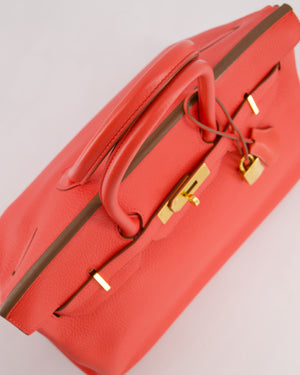 Hermès Birkin 35 Retourne Bag in Rose Jaipur Clemence Leather with Gold Hardware